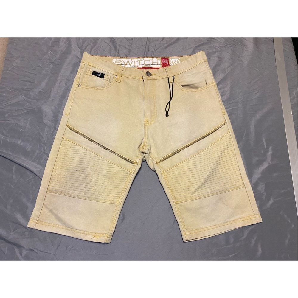Switch Denim Shorts Mens 34 Khaki Premium Short Pants